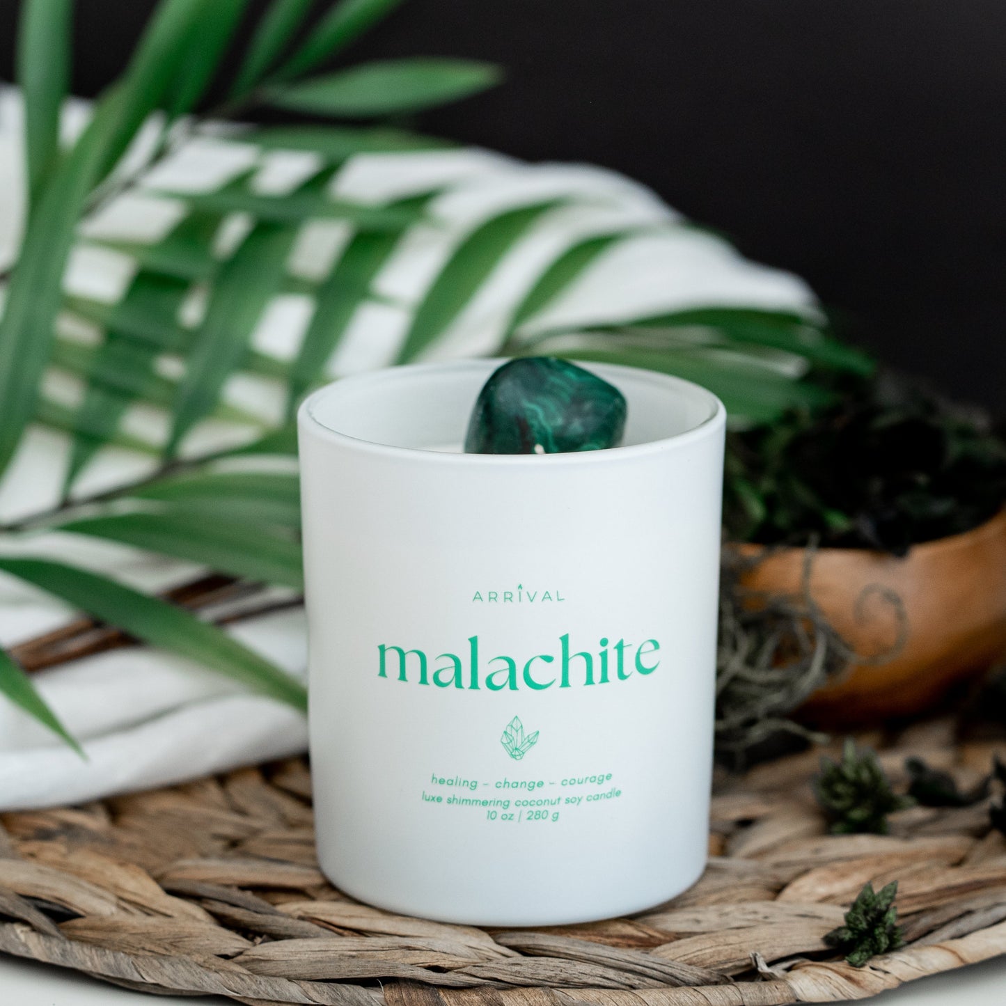 MALACHITE Gemstone Candle