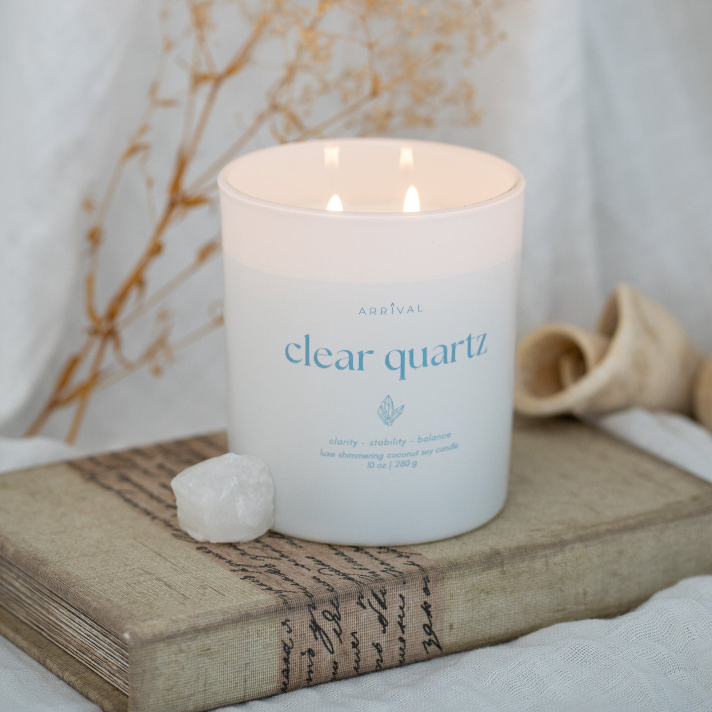 CLEAR QUARTZ Gemstone Candle