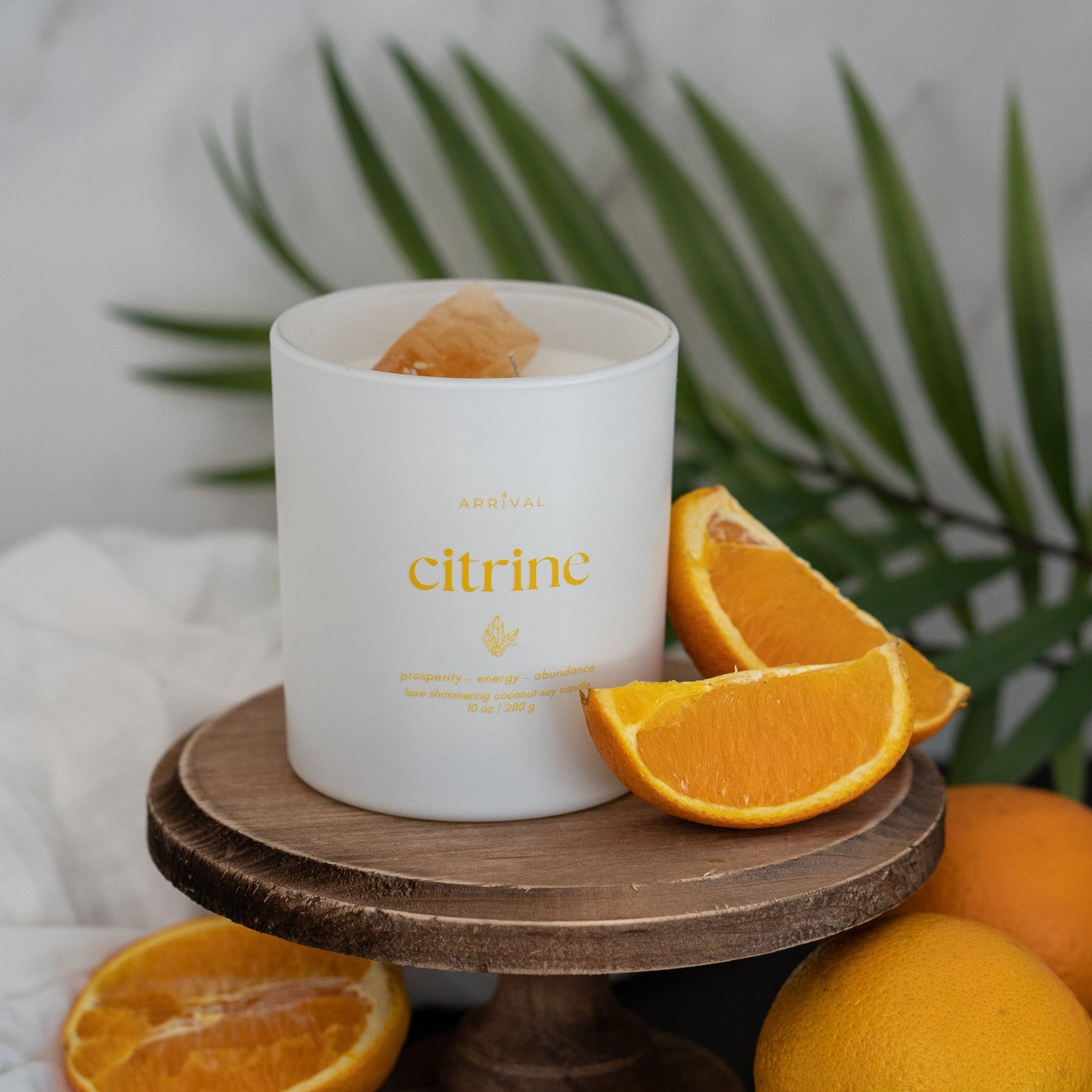 CITRINE Gemstone Candle